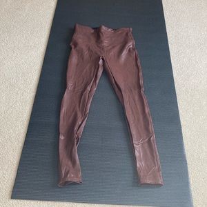 Brown faux leather like Spanx leggings